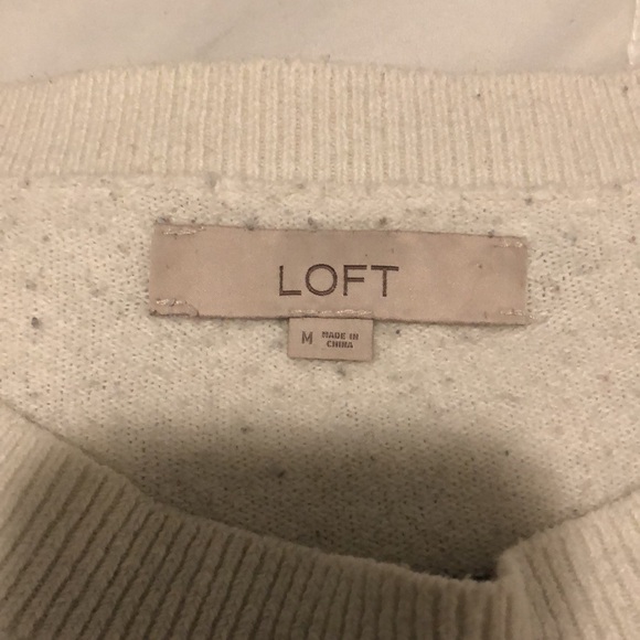 LOFT White and Blue Crew Neck Sweater - Picture 6 of 10